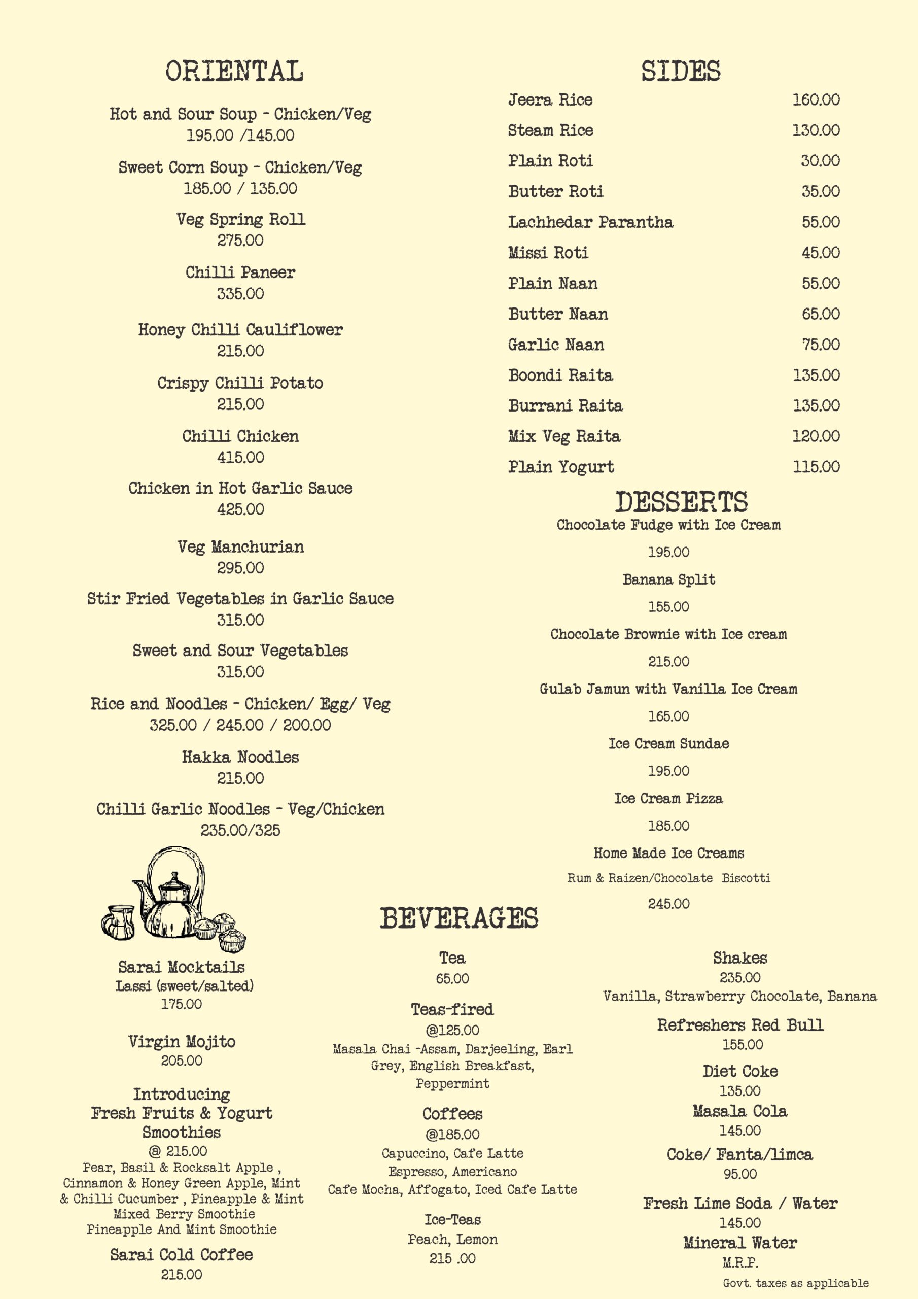 Sarai Bharatgarh Menu page 4